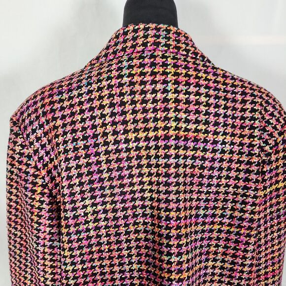 Patchington Size 16 Multi Color Houndstooth Suit Blazer 2 Button Jacket - Picture 8 of 12
